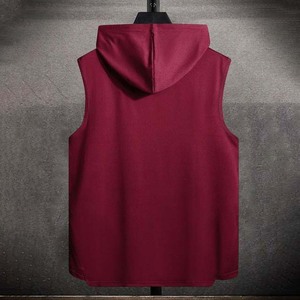 เสื้อฮู้ดแขนกุดสำหรับผู้ชายเสื้อออกกำลังกายสีพื้นแห้งเร็วระบายอากาศดีเพาะกายฟิตกล้ามเนื้อลำลอง - Product Image 2