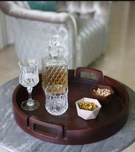 Plateau de service en bois naturel écologique, plateau rustique en bois pour collations, cupcakes, charcuterie, cadeau de pendaison de crémaillère au meilleur prix - Product Image 2