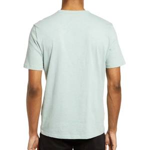 Camiseta azul claro con cuello redondo, la mejor Camiseta con estampado de fibra de algodón/Bambú - Product Image 3