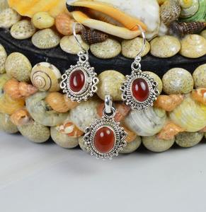 จี้พลอย925สีแดงรูปวงรีจี้โรเดียมเครื่องประดับแฮนด์เมดของขวัญวันเกิดสุดหรู - Product Image 2