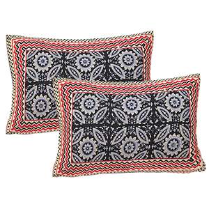 Black 100% Cotton 240 TC Super King Size <b>Bedsheet</b> with 2 Pillow Covers Ethnic Motifs <b>4</b>-Piece Set (SHKV1087) for Home Use - Product Image 3