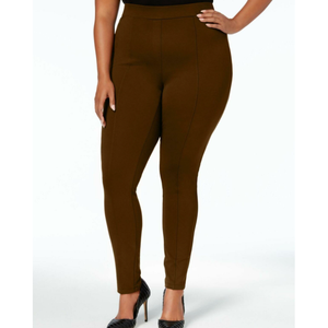 Leggings SeaPonte Marroni da Donna Taglie Forti Style Co, Vita Alta, Senza Cuciture, Caldi, Stampa Tinta Unita, Casual Sportivi per Estate Inverno, Taglia 14W - Product Image 1