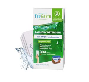 Hojas de Detergente para Ropa Seca Compactas Tru Earth, Sin Perfume - Hasta 768 Cargas (384 Unidades) Detergente Original Eco-Strip Sin Líquido - Product Image 1