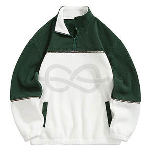 Veste polaire Sherpa pour hommes personnalisée OEM fermeture éclair à glissière 1/4 sweats à capuche hiver pull décontracté motif imprimé ODM - Product Image 1