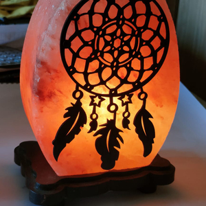 Nouvel arrivage de lampes de table électriques sans fil au sel rose de l'Himalaya attrape-rêves design contemporain pour la maison variateur d'induction - Product Image 2