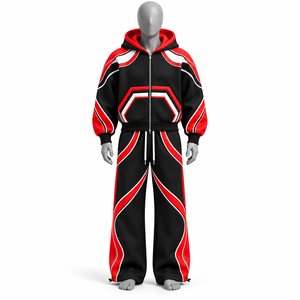 Survêtement de jogging streetwear 100% coton, style hip-hop, coupe évasée, grammage lourd, tendance, prix abordable - Product Image 4