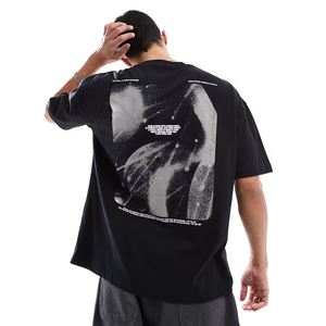 Top xu hướng thời trang dạo phố đồ họa Drop Shoulder Áo phông nam hàng may mặc Mens tùy chỉnh ropa OEM/ODM bán buôn từ Bangladesh - Product Image 1