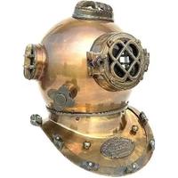 Casque de plongée vintage de la marine britannique en métal pour l'artisanat nautique et marin, parfait pour les cadeaux au meilleur prix
