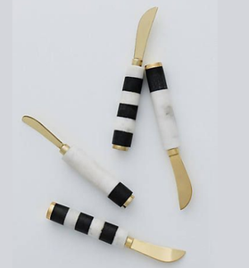 Juego de cubiertos Mango de diseñador Juego de queso de metal dorado Mesa Utensilios de cocina para el hogar Estilo único Mango decorativo Queso - Product Image 6