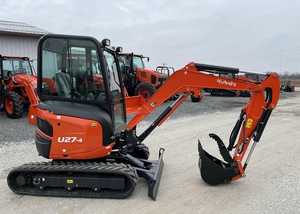 Mini-excavatrice sur chenilles Kubota U27-4 avec pince, godet et marteau hydraulique pour l'agriculture et la construction - Product Image 2