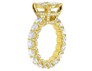 แหวนหมั้นเพชรโมอิสสีเงินสเตอร์ลิงชุบทองสีเหลือง S925สำหรับผู้หญิง - Product Image 3