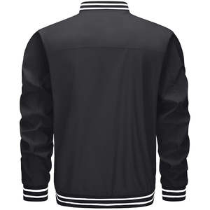 Chaqueta Bomber de Invierno Estilo Universitario Marrón para Hombre, Transpirable, Informal, para Exteriores, con Botón Único Personalizado en la Parte Delantera - Product Image 5
