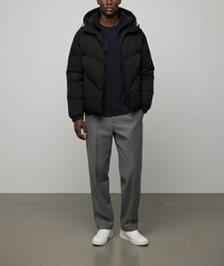 Veste matelassée d'hiver pour homme, imperméable, col montant, style streetwear, rembourrage gonflé, veste d'extérieur personnalisée - Product Image 1