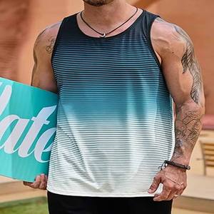 Vente en gros de débardeurs noirs pour hommes hauts de yoga sur mesure débardeur de fitness respirant pour hommes - Product Image 4