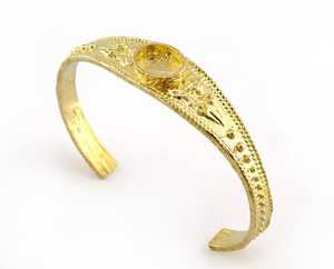 Fabriqué à la main 100% pur laiton Floral Designer large manchette Bracelet réglable Bracelet cadeau pour maman - Product Image 2