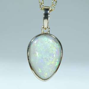 Cadena de Plata de Ley con Ópalo Etíope Natural Hecho a Mano, Engaste de Bisel de 13x18 mm, Cadena de Eslabones, Joyería de Moda Vintage para Bodas - Product Image 4