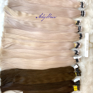 ผมแท้แบบถักเปีย ยี่ห้อ Ady Hair ชนิดเคราติน ปลายผมเรียบเนียน คุณภาพดีจากกัมพูชา แบบ Double Drawn  น้ำหนัก 100 กรัม  รับผลิตตามสั่งและสีตามต้องการ - Product Image 4