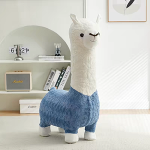 Cute Alpaca Accent Chair Solid Wood Frame Premium Rabbit Faux Fur Upholstery 7 Colors Available Modern Design Durable Bedroom - Product Image 4