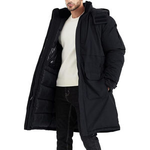2026 OEM Heavy Best Bubble Long Hooded Black <b>Longline</b> Parka <b>Coat</b> Custom <b>Men</b> Shiny <b>Puffer</b> Jacket for <b>Men</b> Comfortable New Design - Product Image 5
