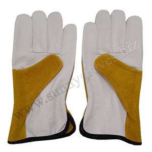 Gran oferta de guantes de seguridad para manos, 1 par de guantes para conductores, guantes de trabajo para conductores de camiones de cuero con forro polar - Product Image 2