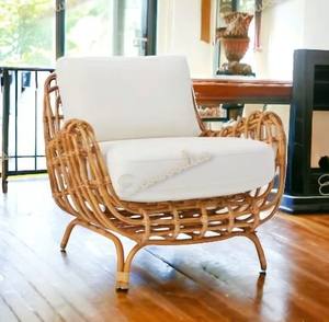 Canapé d'extérieur en rotin, cour, balcon, jardin, loisirs, chaise en rotin, résidence en plein air, hôtel, salon, chaise à canne unique - Product Image 2