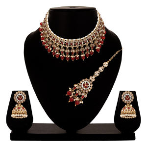 Collier publicitaire inversé de mariée, collier indien traditionnel, bijoux de mariée de créateur, bijoux de mode pour les mariées, cadeau pour elle. - Product Image 1