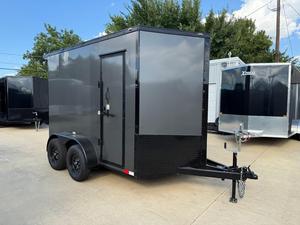7x10 TA V-Nose Enclosed <b>Cargo</b> <b>Trailer</b> Black Dual Axle 1001-2000 kg Payload - Product Image 1