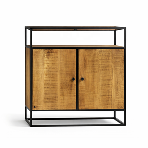 Solid Mango Wood Handmade Antique <b>Sideboard</b> Cabinet | Industrial Dining/Living Room Furniture | Modern <b>Storage</b> Unit - Product Image 1