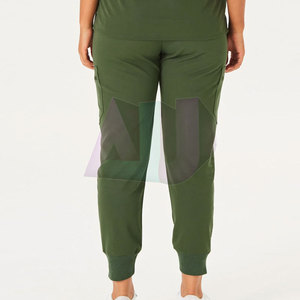 ชุดสครับสำหรับแพทย์หญิงที่ใส่สบาย ผลิตจากผ้าฝ้ายเนื้อเรียบ น้ำหนักเบา เป็นมิตรกับสิ่งแวดล้อม ปรับขนาดเอวได้ เหมาะสำหรับงานดึก - Product Image 4