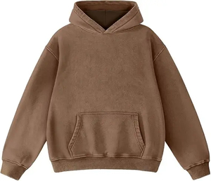 Premium Acid Wash Oversized Pullover Hoodie Men Women 100% Cotton Fleece <b>Y2K</b> Winter Solid <b>Vintage</b> Streetwear Heavyweight - Product Image 2