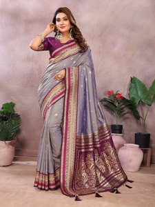 Royal and Rich Kalamkari Silk Zari avec Paithani Silk With Beautiful Digital Printed Saree - Product Image 5