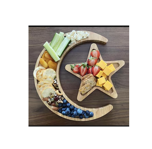 Bandeja de Madera para Servir, Diseño de Media Luna y Estrella, Personalizada, Decorativa, Hecha a Mano, para Cocina - Product Image 6