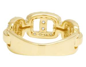 Anillo VVS Moissanite Round Diamond Iced Out en plata 925 Anillo de banda de enlace cubano Hip Hop personalizado para hombres y mujeres - Product Image 4