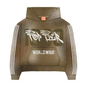 Sudaderas Extra Grandes de Alta Calidad con Logotipo Personalizado para Hombre, Sudaderas con Cierre y Estampado de Lavado Ácido - Product Image 1