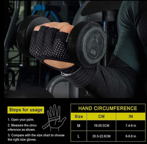 Guantes de Ciclismo Transpirables de Neopreno con Soporte para Muñeca, Diseño de Medio Dedo, Cierre con Cordones, Protección de Palma y Agarre Antideslizante para Levantamiento de Pesas - Product Image 2