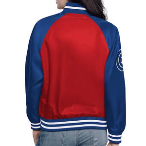 Chaqueta de béisbol de satén de alta calidad para mujer Chaquetas universitarias bordadas en tallas grandes Servicio OEM para la temporada de invierno - Product Image 2