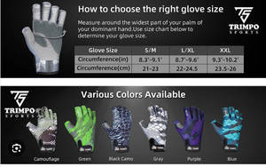 Guantes de pesca sin dedos profesionales para actividades al aire libre protección solar impermeable Nylon Unisex para pesca - Product Image 6