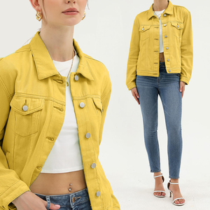 Ropa de calle, chaqueta vaquera hecha a medida para mujer, chaqueta vaquera de manga larga transpirable de primera calidad a prueba de viento para mujer - Product Image 3