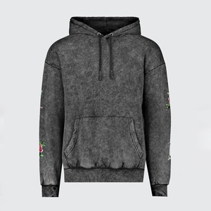 Sweat à capuche vintage en molleton délavé pour homme, logo personnalisé, lavage à l'acide, coton lourd, surdimensionné, motif d'hiver - Design personnalisé uni - Product Image 4