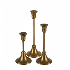 Candelabro Moderno Minimalista de Aluminio con Acabado Bronce Antiguo, Elegante Candelabro Alto de Metal para Mesa de Comedor, Decoración del Hogar - Product Image 6