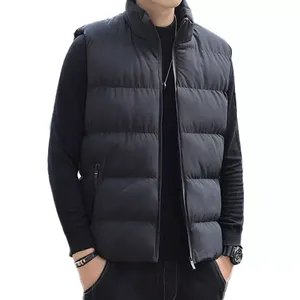 Vêtement d'extérieur coupe-vent d'hiver de haute qualité en gros, veste matelassée rembourrée en duvet, veste sans manches rembourrée pour homme, taille plus - Product Image 1
