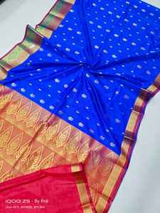 Style moderne de mariage, fiançailles, vêtements de fête, styliste Durga Puja spécial Katan Banarasi mysoro soie Saree femmes à la mode - Product Image 6