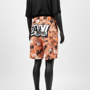 Shorts de Baño de Nailon Premium de 180 g/m², Color Naranja, con Pedrería Termoadhesiva, Cintura Jacquard Personalizada y Franja Lateral - Product Image 5