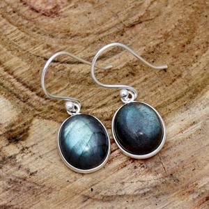 Boucles d'oreilles pendantes de style bohème Boucles d'oreilles en argent Design de bijoux en labradorite Boucles d'oreilles en argent sterling massif 925 pour femmes - Product Image 2