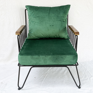 Sillón Individual GSD68050 para el Hogar, con Cojín Azul, Estructura de Hierro, Forma Cuadrada, Tapizado, para Sala de Estar - Product Image 3