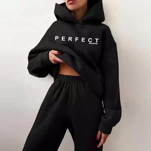 Sweat à capuche zippé complet et pantalon évasé survêtement 100% coton polaire Jogging mode costume respirant hommes polaire deux pièces tenue - Product Image 6