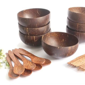 ชามสลัดกะลามะพร้าวทำด้วยมือเป็นมิตรกับสิ่งแวดล้อมจานแบบยั่งยืน - Product Image 1