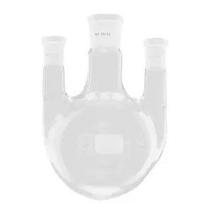 Round Bottom Flask with 3 Parallel Neck with Interchangeable joints mainly used in distillation and extraction processes