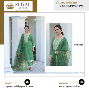 Dernière collection de vêtements ethniques indiens en coton de soie avec broderie Collection de costumes Salwar pour mariage et fête - Product Image 6