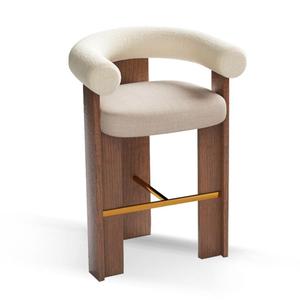Chaise de bar résistante à l'eau pliable en bois de tissu contemporain de haute qualité pour la maison - Product Image 1